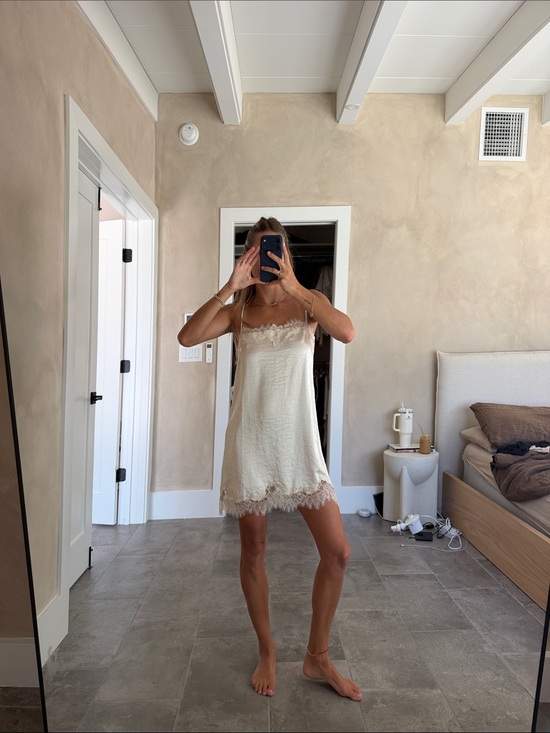 H&M Dresses & Skirts - H&M Lace-Trim Slip Dress in Cream